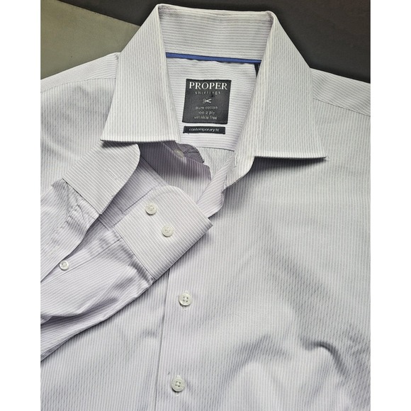 Other - Proper Shirtings Men Long Sleeve Button Contemporary Fit Shirt 16 1/2 Tall 36-37